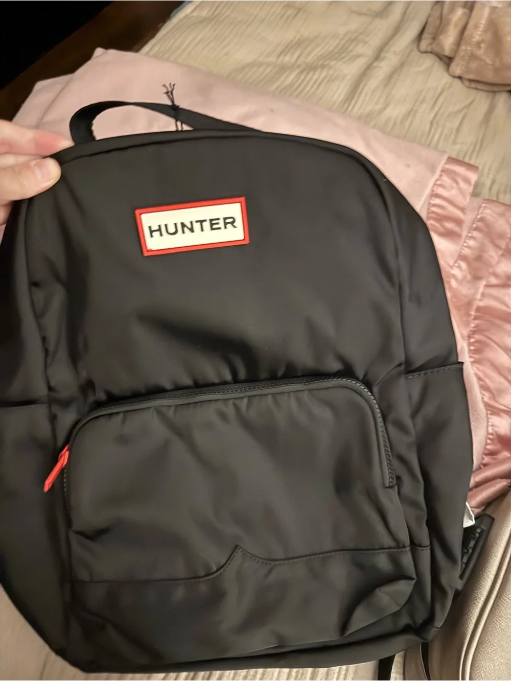 Hunter Black Backpack with Red Trim